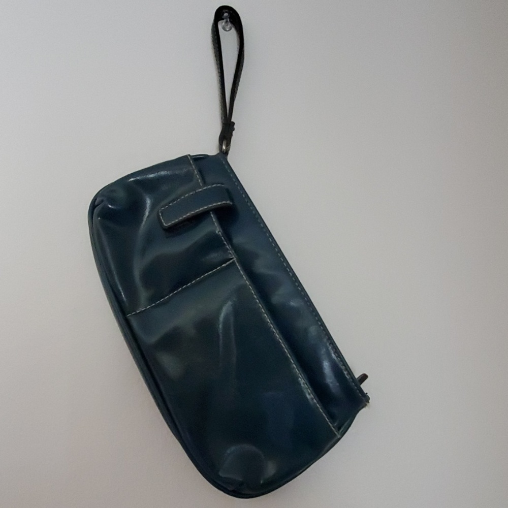 Dark teal wristlet